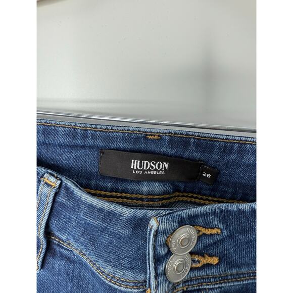 Hudson Beth Baby Boot Jeans Mid Rise Dark Wash Flap Pockets Women’s 28 - Picture 5 of 11